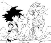 Coloriage D&eacute;fi Vegeta et Goku