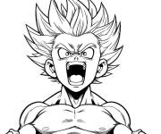 Coloriage Enfant Vegeta en action