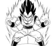 Coloriage Illustration de Vegeta en action