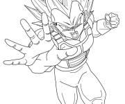 Coloriage L'attaque de Vegeta