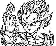 Coloriage Le guerrier Vegeta
