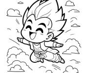 Coloriage Petit V&eacute;g&eacute;ta heureux