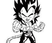 Coloriage et dessins gratuit Super Saiyan 4 Vegeta Chibi à imprimer