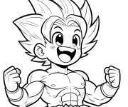 Coloriage Super Sayan comme enfant aimable