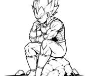 Coloriage Vegeta assis