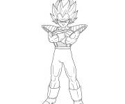 Coloriage Vegeta avec les bras crois&eacute;s