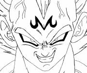 Coloriage Vegeta avec les yeux d&eacute;termin&eacute;s