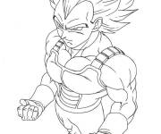 Coloriage Vegeta contre Goku h&eacute;ros de l'anime
