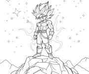 Coloriage Vegeta dans la plan&egrave;te &eacute;trange