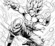 Coloriage Vegeta en action imbattable