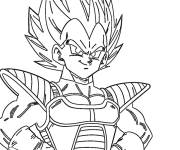Coloriage Vegeta  en armure