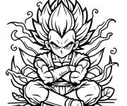 Coloriage Vegeta en feu