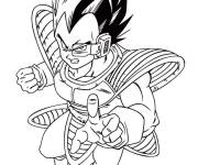 Coloriage et dessins gratuit Vegeta en noir et blanc à imprimer