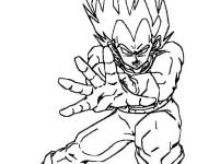 Coloriage et dessins gratuit Vegeta en position d'attaque à imprimer