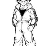 Coloriage Vegeta en tenu de sport