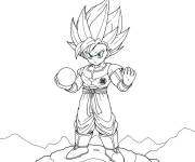 Coloriage Vegeta et boule