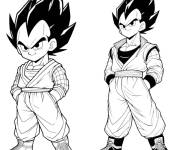 Coloriage Vegeta et Goku facile