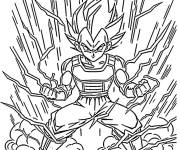 Coloriage Vegeta et le champ d'&eacute;nergie