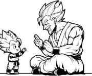 Coloriage Vegeta et le sage maitre