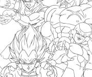 Coloriage Vegeta et ses co&eacute;quipiers