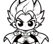 Coloriage Vegeta kawaii en cape