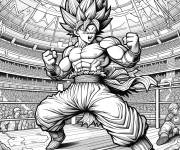 Coloriage Vegeta pendant le tournoi