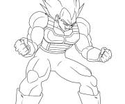 Coloriage et dessins gratuit Vegeta pr&ecirc;t pour attaquer à imprimer