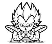 Coloriage Vegeta qui pense