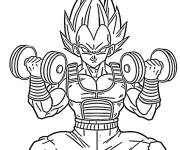 Coloriage Vegeta s'entraine