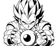 Coloriage Vegeta Saiyan pour enfants