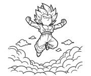 Coloriage et dessins gratuit Vegeta sautre parmi les nuages à imprimer