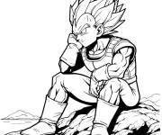 Coloriage Vegeta se sent seul