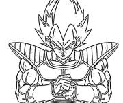 Coloriage Vegeta serrant les mains