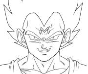 Coloriage Vegeta souriant