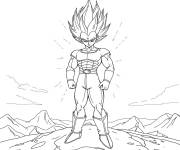 Coloriage Vegeta Super Saiyan 3 anime