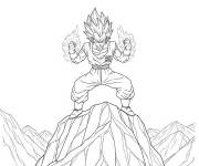 Coloriage Vegeta sur la falaise