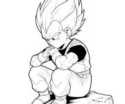 Coloriage Vegeta tout seul