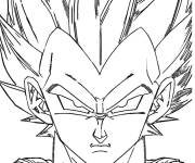 Coloriage Visage d&eacute;termin&eacute; du Vegeta