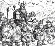 Coloriage Arm&eacute; des vikings