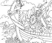 Coloriage Bataille des Vikings