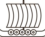 Coloriage et dessins gratuit Bateau viking en vecteur à imprimer