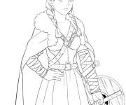 Coloriage Belle fille viking