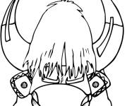 Coloriage Casque aux cornes sur la t&ecirc;te de viking