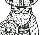 Coloriage Chbi viking en maternelle