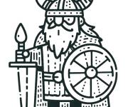 Coloriage Chibi viking
