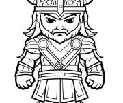 Coloriage Chibi viking en col&egrave;re