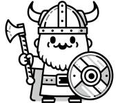 Coloriage Chibi viking pour enfants