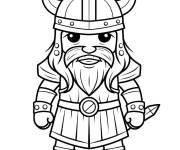 Coloriage Chibi viking souriant