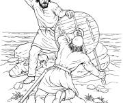 Coloriage Combat entre deux vikings