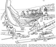 Coloriage Drakkar Vikings